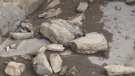 Les pluges causen esllavissades a Gombrèn