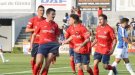 Lluís Aspar marca el gol de la UE Olot contra el RCD Espanyol