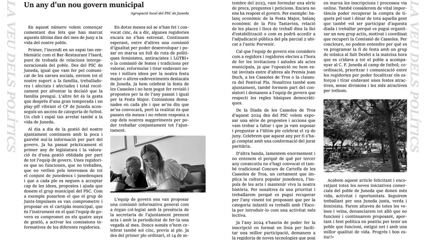 Un any d’un nou govern municipal